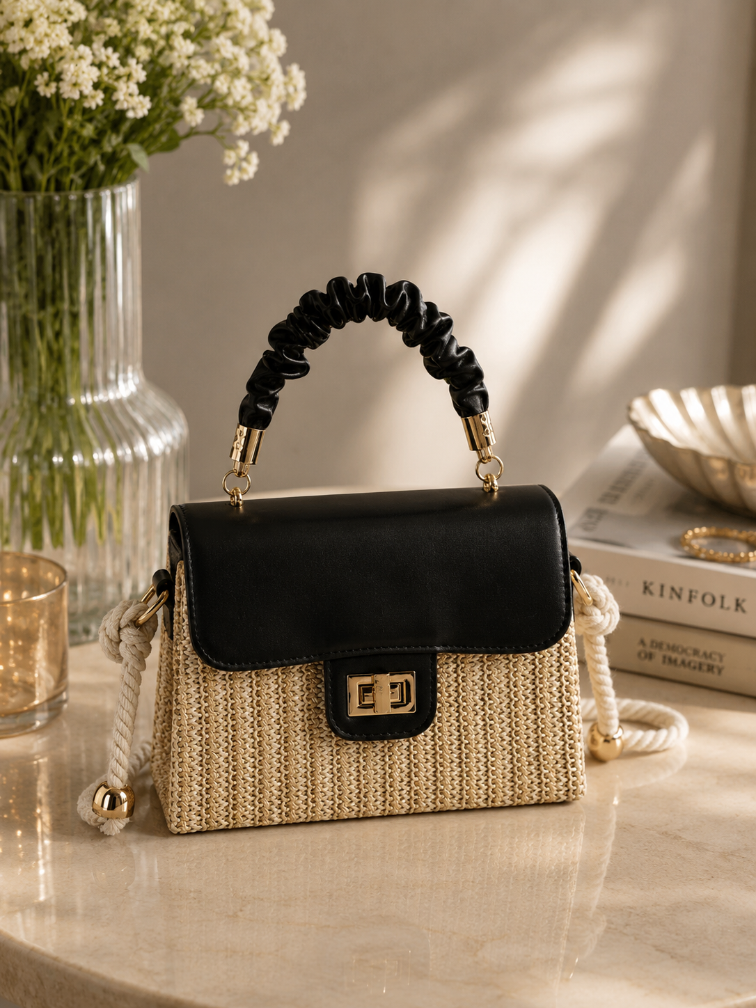 ByAmara Portofino Bag - vintage handtas met metalen sluiting, productfoto 5