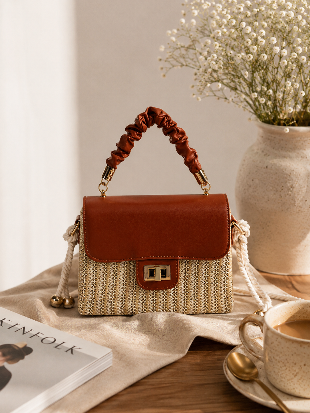 ByAmara Portofino Bag - vintage handtas met metalen sluiting, productfoto 6